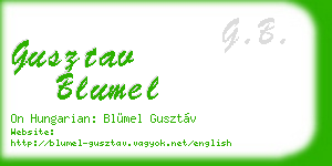 gusztav blumel business card