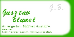 gusztav blumel business card